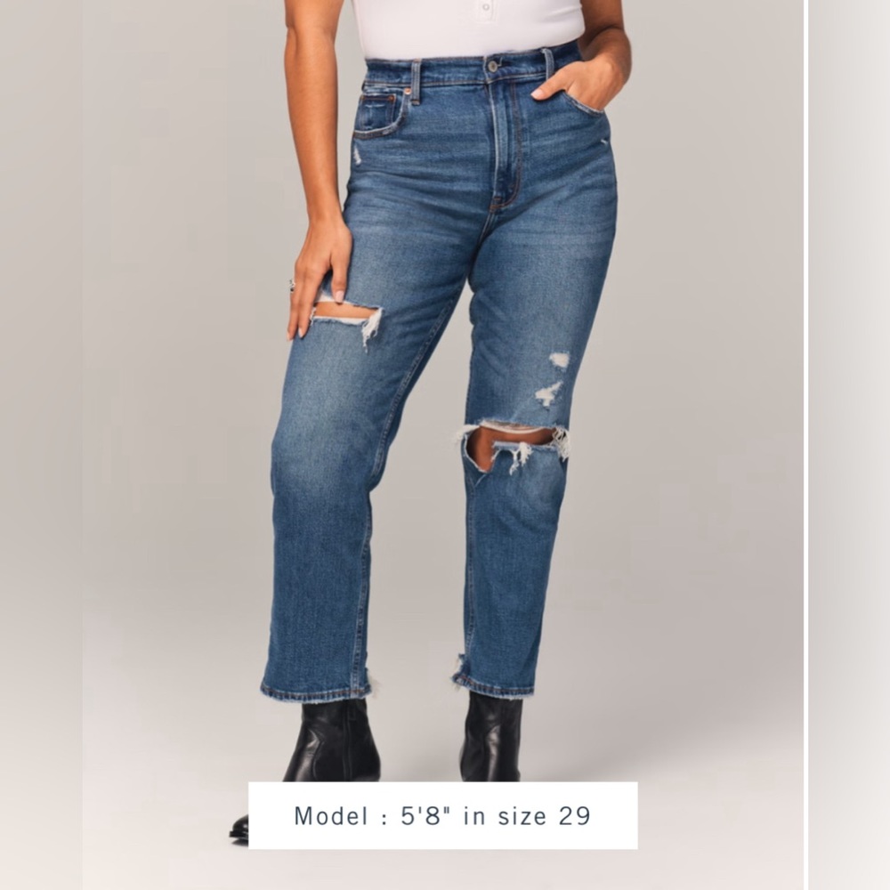 NWT Abercrombie & Fitch Ultra High Rise Ankle Straight Jeans - Sz 32/14